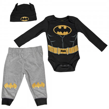 I am Batman Costume 3-Piece Infant Bodysuit Set